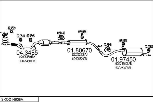 MTS SKOD14938A132416 - Impianto gas scarico autozon.pro