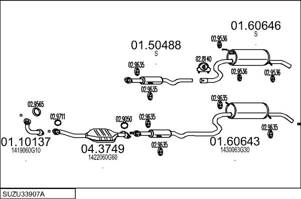 MTS SUZU33907A031003 - Impianto gas scarico autozon.pro