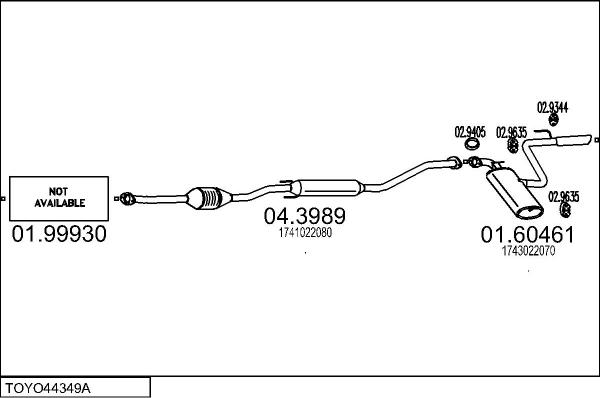 MTS TOYO44349A014169 - Impianto gas scarico autozon.pro