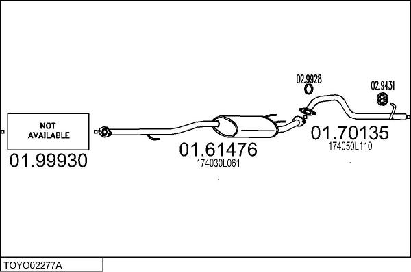 MTS TOYO02277A025451 - Impianto gas scarico autozon.pro