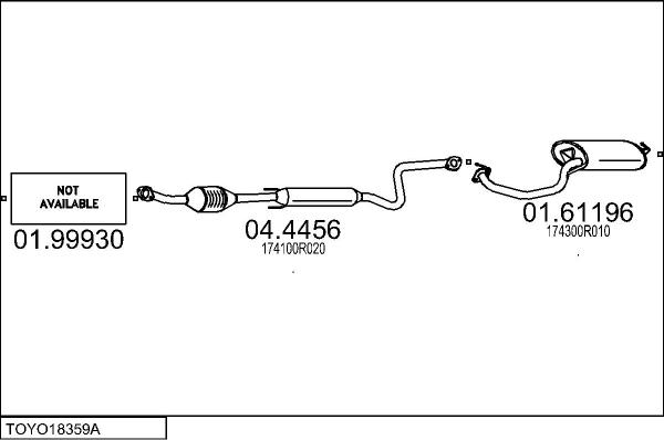 MTS TOYO18359A019249 - Impianto gas scarico autozon.pro