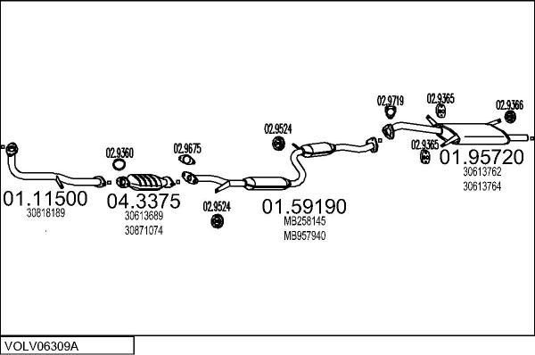 MTS VOLV06309A005707 - Impianto gas scarico autozon.pro