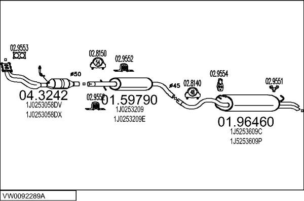 MTS VW0092289A012103 - Impianto gas scarico autozon.pro