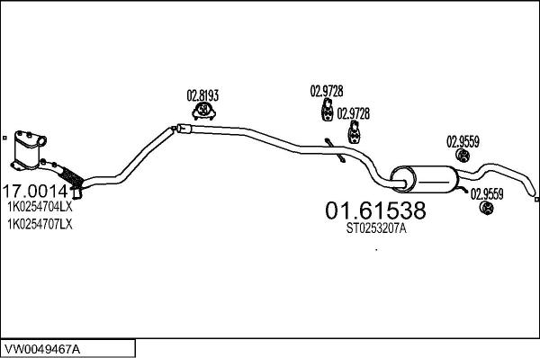 MTS VW0049467A055526 - Impianto gas scarico autozon.pro