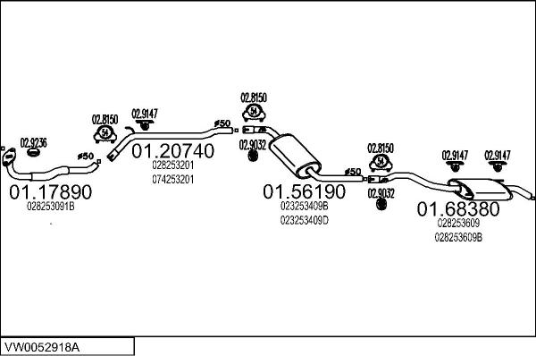 MTS VW0052918A001863 - Impianto gas scarico autozon.pro