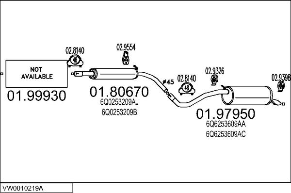 MTS VW0010219A016732 - Impianto gas scarico autozon.pro