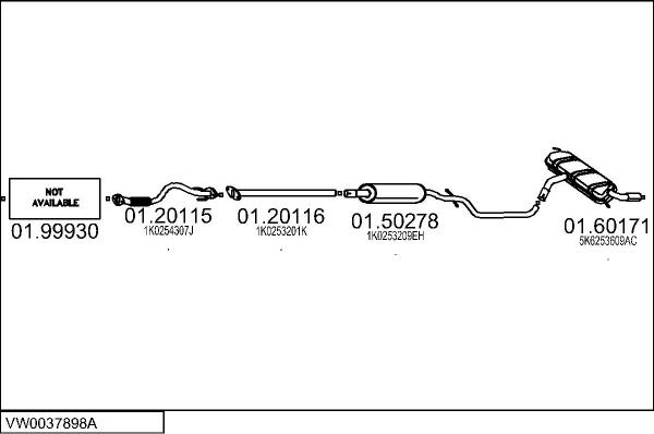 MTS VW0037898A032625 - Impianto gas scarico autozon.pro