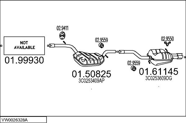 MTS VW0026328A011256 - Impianto gas scarico autozon.pro