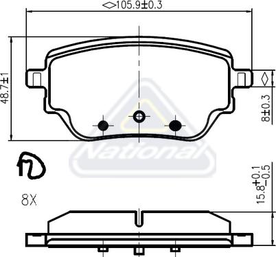 National NP3130 - Kit pastiglie freno, Freno a disco autozon.pro