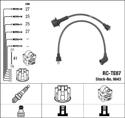 NGK 9643 - Kit cavi accensione autozon.pro