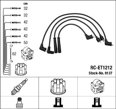 NGK 9137 - Kit cavi accensione autozon.pro