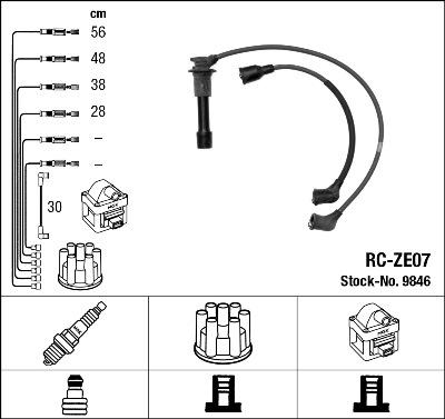 NGK 9846 - Kit cavi accensione autozon.pro