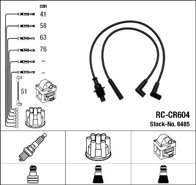 NGK 8485 - Kit cavi accensione autozon.pro