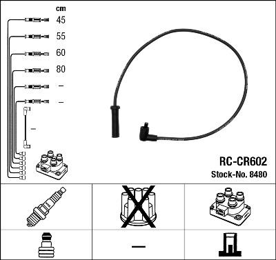 NGK 8480 - Kit cavi accensione autozon.pro