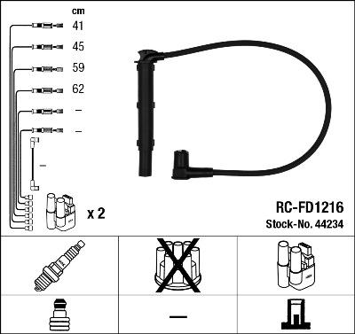 NGK 44234 - Kit cavi accensione autozon.pro