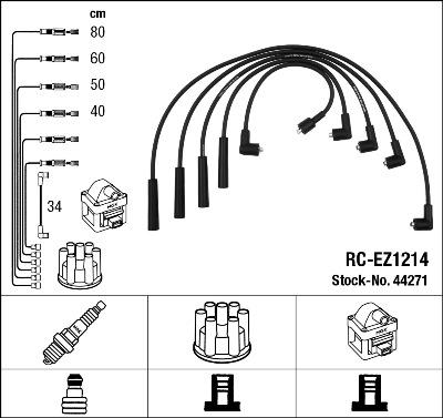 NGK 44271 - Kit cavi accensione autozon.pro