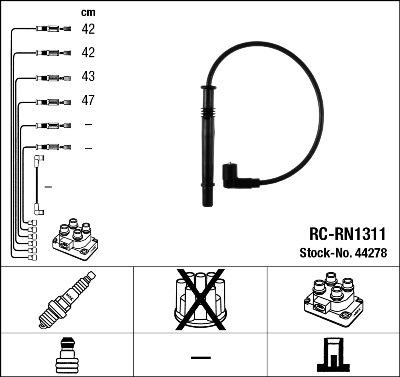 NGK 44278 - Kit cavi accensione autozon.pro