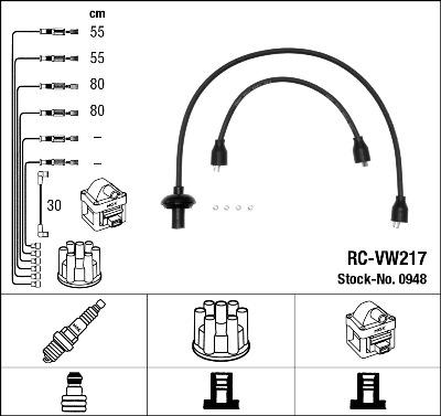 NGK 0948 - Kit cavi accensione autozon.pro