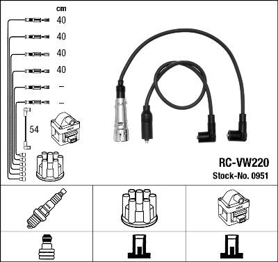 NGK 0951 - Kit cavi accensione autozon.pro