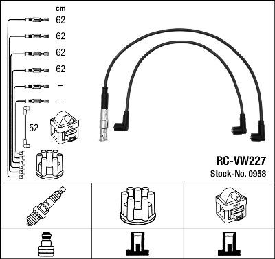 NGK 0958 - Kit cavi accensione autozon.pro