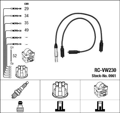 NGK 0961 - Kit cavi accensione autozon.pro