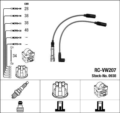 NGK 0938 - Kit cavi accensione autozon.pro