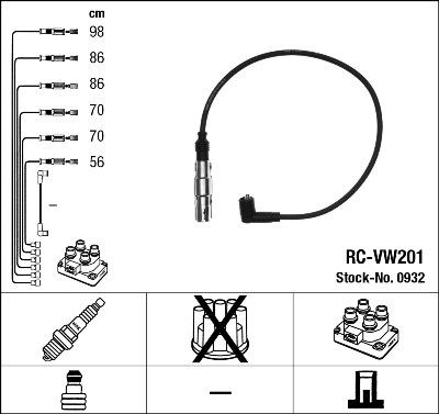 NGK 0932 - Kit cavi accensione autozon.pro