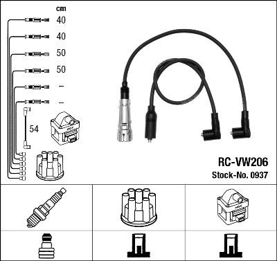 NGK 0937 - Kit cavi accensione autozon.pro