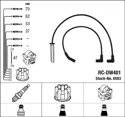 NGK 0593 - Kit cavi accensione autozon.pro