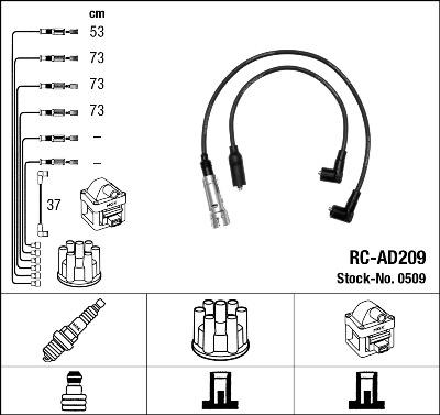 NGK 0509 - Kit cavi accensione autozon.pro