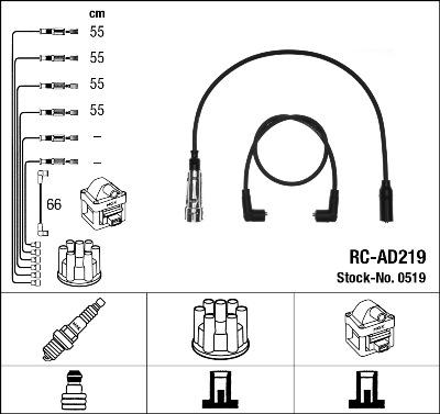 NGK 0519 - Kit cavi accensione autozon.pro