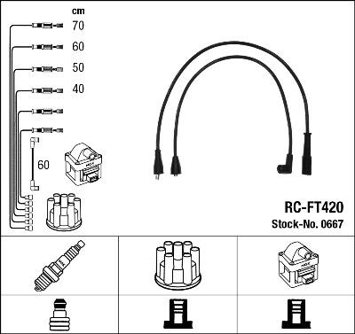 NGK 0667 - Kit cavi accensione autozon.pro