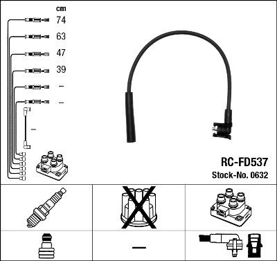 NGK 0632 - Kit cavi accensione autozon.pro