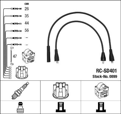 NGK 0899 - Kit cavi accensione autozon.pro