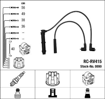 NGK 0890 - Kit cavi accensione autozon.pro