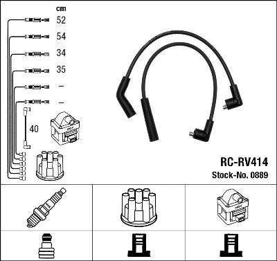 NGK 0889 - Kit cavi accensione autozon.pro