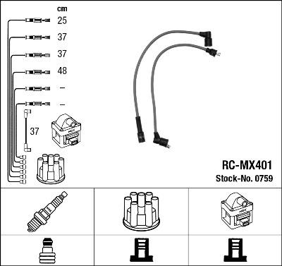 NGK 0759 - Kit cavi accensione autozon.pro