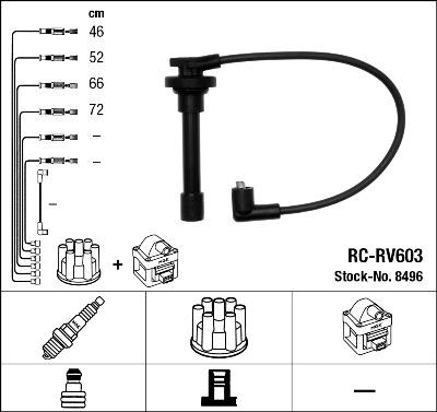 NGK 8496 - Kit cavi accensione autozon.pro