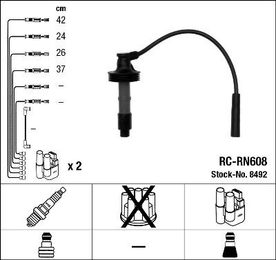 NGK 8492 - Kit cavi accensione autozon.pro