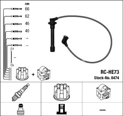 NGK 8474 - Kit cavi accensione autozon.pro