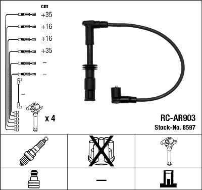 NGK 8597 - Kit cavi accensione autozon.pro