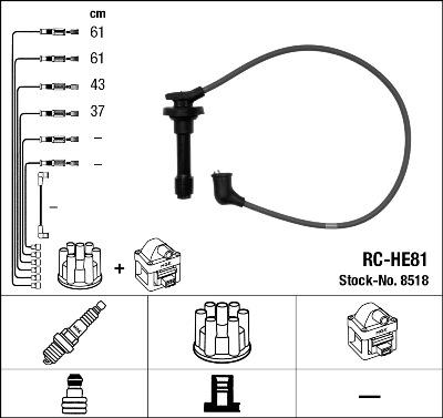 NGK 8518 - Kit cavi accensione autozon.pro