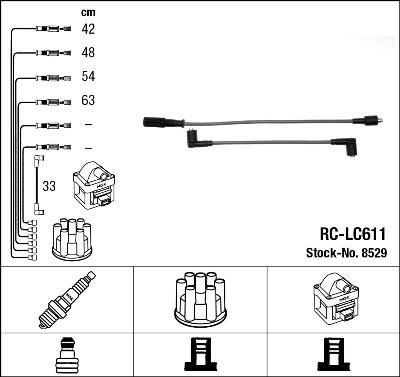 NGK 8529 - Kit cavi accensione autozon.pro