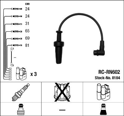 NGK 8184 - Kit cavi accensione autozon.pro