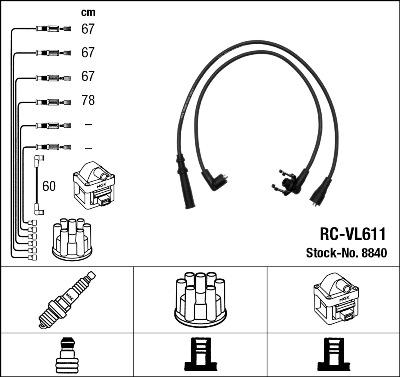 NGK 8840 - Kit cavi accensione autozon.pro