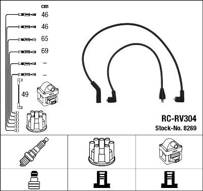 NGK 8269 - Kit cavi accensione autozon.pro