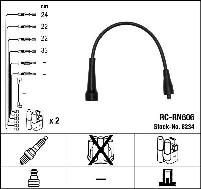 NGK 8234 - Kit cavi accensione autozon.pro