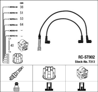 NGK 7313 - Kit cavi accensione autozon.pro