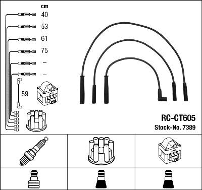 NGK 7389 - Kit cavi accensione autozon.pro