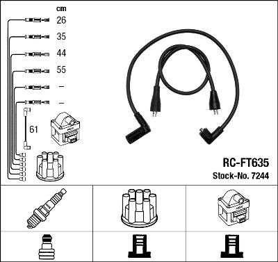 NGK 7244 - Kit cavi accensione autozon.pro